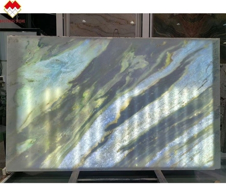Backlit Blue Roma Quartzite Stone Slab for Dinner Table Vanity Countertop Wall Panel