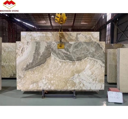 Polished Translucent Onyx Stone Modern Design for Natural Backlit Jade Ink Marble Big Slab
