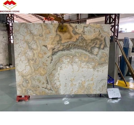 Polished Translucent Onyx Stone Modern Design for Natural Backlit Jade Ink Marble Big Slab