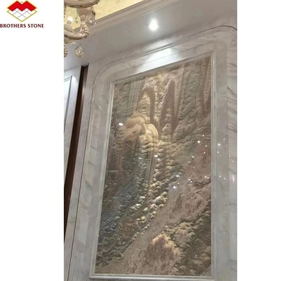 Polished Translucent Onyx Stone Modern Design for Natural Backlit Jade Ink Marble Big Slab