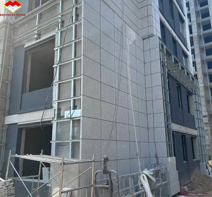 Modern Flamed Chinese Grey Granite Stone Veneer Cut-to-Size for Outdoor Wall Cladding