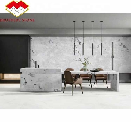 Polished Milk White Alabaster Marble Big Slab for Living Room and Dining Table Flooring