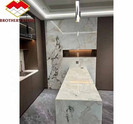 Polished Milk White Alabaster Marble Big Slab for Living Room and Dining Table Flooring