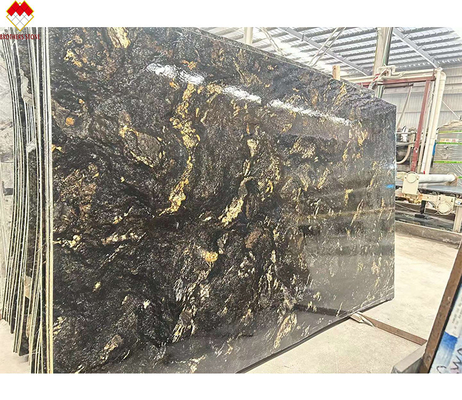 Customized Luxury Black Gold Veins Quartzite Stone Vanity Top for Kitchen and Bathroom
