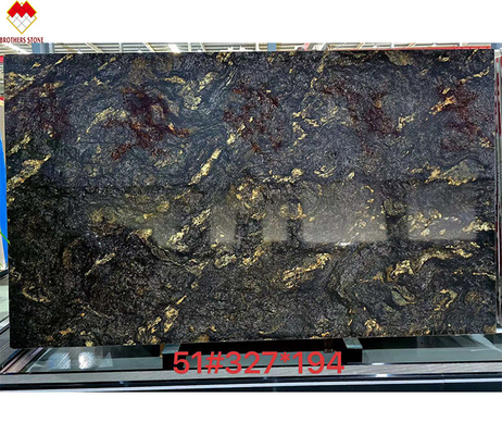 Customized Luxury Black Gold Veins Quartzite Stone Vanity Top for Kitchen and Bathroom
