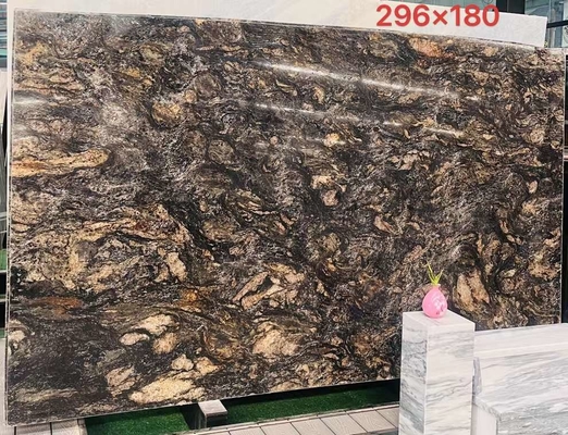 Customized Luxury Black Gold Veins Quartzite Stone Vanity Top for Kitchen and Bathroom