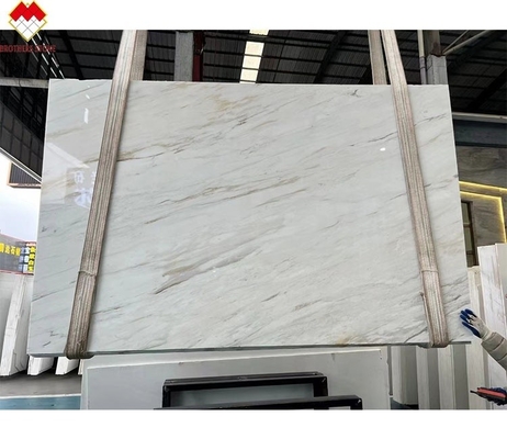 Customized Size Venus Gold Calacatta Marble Spiral Staircase Tread Indoor Modern LED Light and Anti-Slip Design