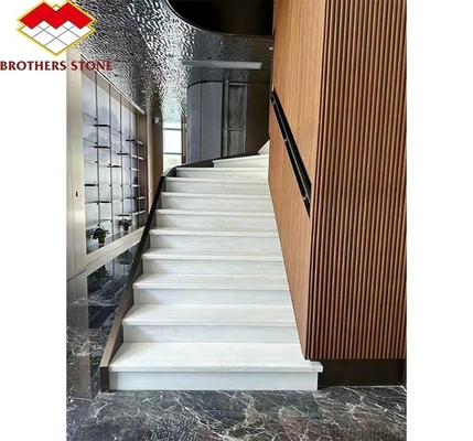 Natural Stone Stairs in Modern European Style with Cut-to-Size Big Slab Polished Tiles