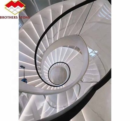 Foshan Custom Modern Honed Marble Big Slab Cut-to-Size Stairs for Home Interior Design
