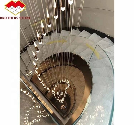 Foshan Custom Modern Honed Marble Big Slab Cut-to-Size Stairs for Home Interior Design