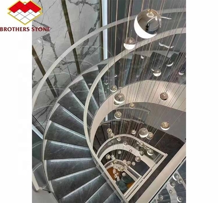 Foshan Custom Modern Honed Marble Big Slab Cut-to-Size Stairs for Home Interior Design