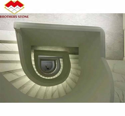 Foshan Custom Modern Honed Marble Big Slab Cut-to-Size Stairs for Home Interior Design