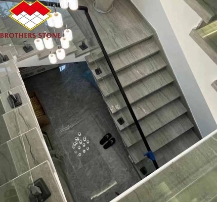 Engineered Flooring Wall Panels/Boards in Gray Wood Grain Marble for Customized Style