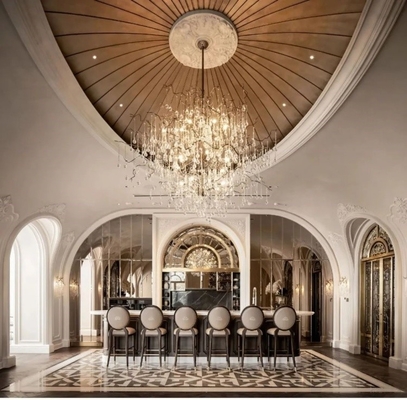 Modern Mideast Style Luxury Villa Beige Amber and White Marble Lavabo Interior Design