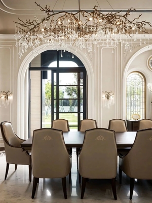Modern Mideast Style Luxury Villa Beige Amber and White Marble Lavabo Interior Design