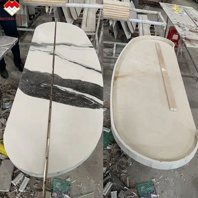 Customized Grade Lavabo Interior Stair Design Panda White Marble Look Porcelain Tiles