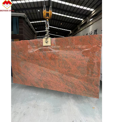 Modern Iron Baltic Red Granite Kitchen Countertop and Staircase Design in Multi Color Red