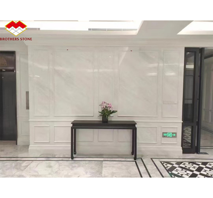 White Thassos Marble Big Slab Polished Stone Wall Panel Tile for Modern Hotel Design