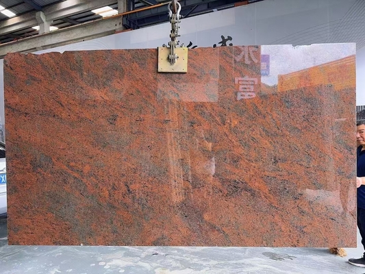 Modern Iron Baltic Red Granite Kitchen Countertop and Staircase Design in Multi Color Red