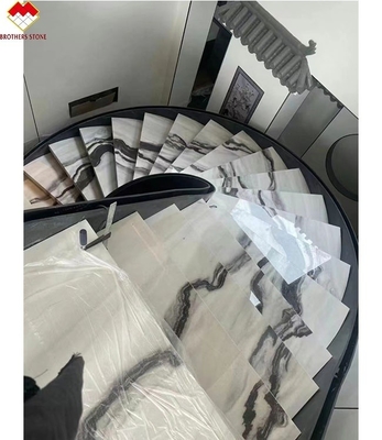 Villa Staircase Design Dolomite Marble Stair Tiles in Panda White with Polished Surface