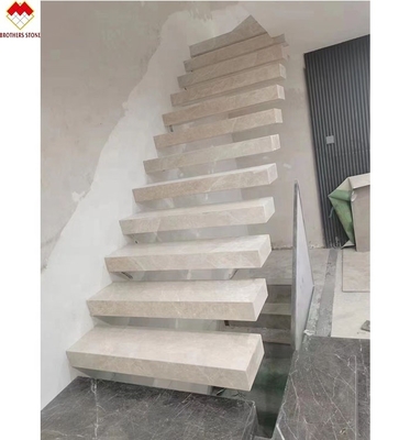 15 18mm Grey Marble Spiral Staircase Treads for Modern Homes and Easy Installation