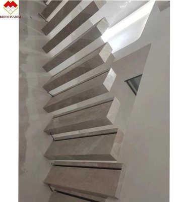 15 18mm Grey Marble Spiral Staircase Treads for Modern Homes and Easy Installation