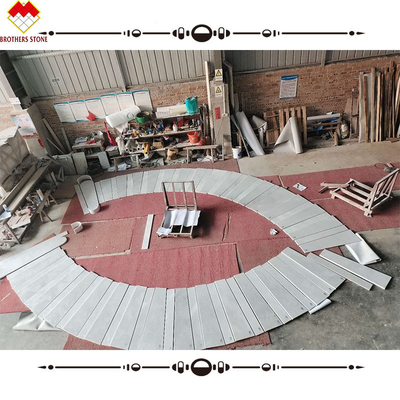Apartment Indoor White Crystal Marble Arc Staircase with Customized Tread and Riser