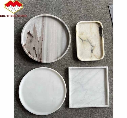 2024 Hotel Marble Cut-To-Size Dining Set with Modern Marble Pattern Plates and Bowls