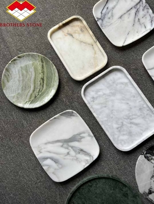 2024 Hotel Marble Cut-To-Size Dining Set with Modern Marble Pattern Plates and Bowls