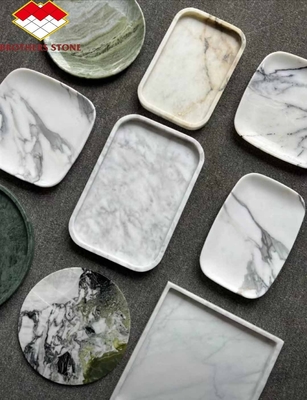 2024 Hotel Marble Cut-To-Size Dining Set with Modern Marble Pattern Plates and Bowls
