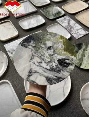 2024 Hotel Marble Cut-To-Size Dining Set with Modern Marble Pattern Plates and Bowls