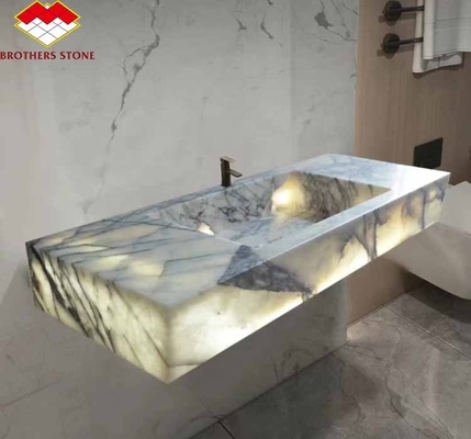 Natural Stone Decorative Sink Calcatta Viola Marble Wash Basin for Luxury Bathroom