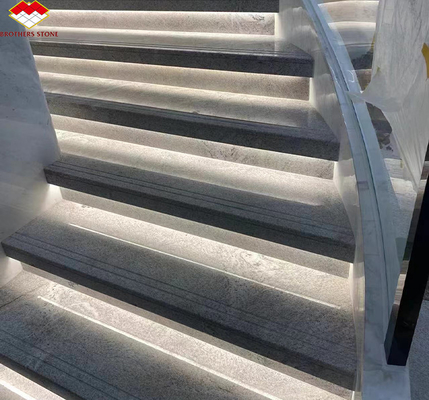 Modern Calacatta White Granite Slabs for Interior Stair Stepping and Wall Design