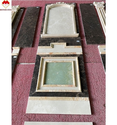 Big Slab Emperador Marble Wall Panel Design Carved Column for Cream Beige Marble Slab