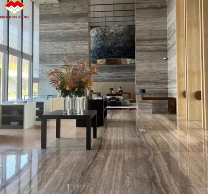 Travertine Marble Tile for Hotel Villa Polished Silver Stone Cladding and Decoration