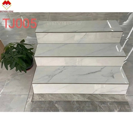 Modern Design Glazed Polished Porcelain Stair Tiles Prices Stone Imitation Texture