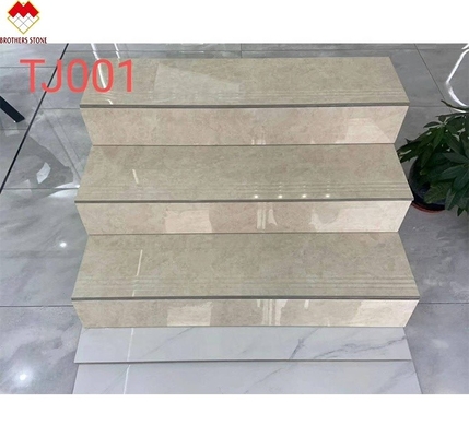 Modern Design Glazed Polished Porcelain Stair Tiles Prices Stone Imitation Texture