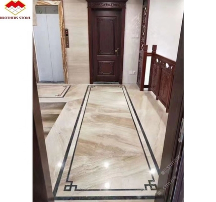 Custom White Onyx Marble Matt Finish Modern Luxury Round Dining Table with Red Veins
