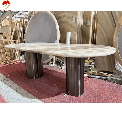 Palissandro Blue Marble Table Top Modern Dining Table with Draw and 180*90cm Size