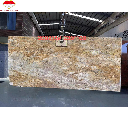 Modern Design Hotel Ornamental White Granite with Gold Veins 20mm Polished Big Slabs