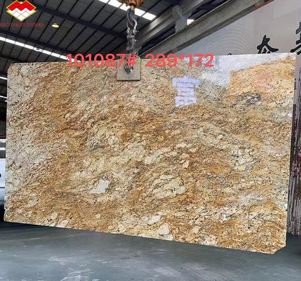 Modern Design Hotel Ornamental White Granite with Gold Veins 20mm Polished Big Slabs