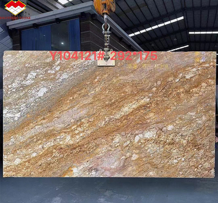 Modern Design Hotel Ornamental White Granite with Gold Veins 20mm Polished Big Slabs