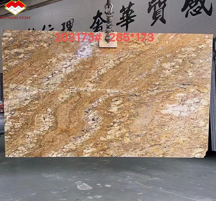 Modern Design Hotel Ornamental White Granite with Gold Veins 20mm Polished Big Slabs
