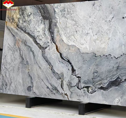 Modern Ink Painting Marble Big Slab Honed Grey Wall Panel and Kitchen Countertop Tile