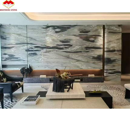 Modern Ink Painting Marble Big Slab Honed Grey Wall Panel and Kitchen Countertop Tile