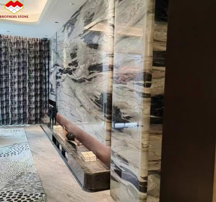 Modern Ink Painting Marble Big Slab Honed Grey Wall Panel and Kitchen Countertop Tile