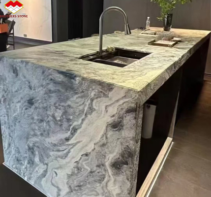 Modern Ink Painting Marble Big Slab Honed Grey Wall Panel and Kitchen Countertop Tile