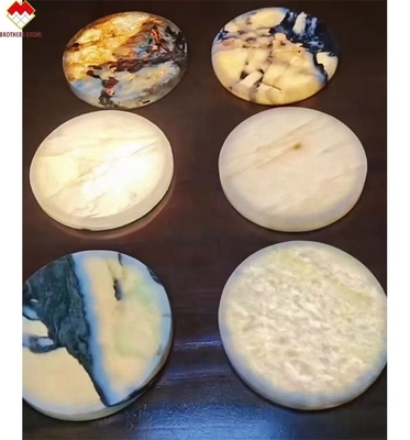 Modern Design Photoelectricity Transparent Quartz Stone Coasters for Tea Cups