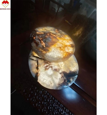 Modern Design Photoelectricity Transparent Quartz Stone Coasters for Tea Cups