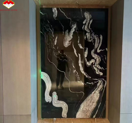 Hotel Polished Black Ink Impression Marble Natural Stone Bathtub for Home Bathroom